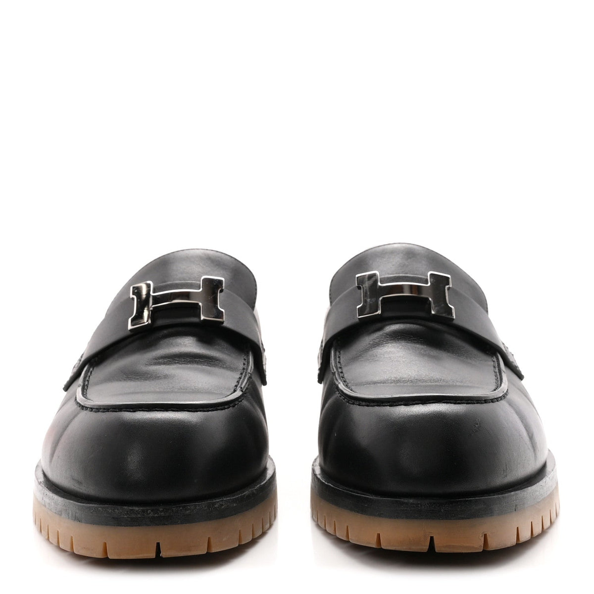 Hermes Calfskin Faubourg Women's Loafers Black