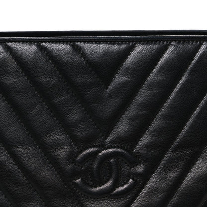 Quilted Lambskin Tote Bag - Black