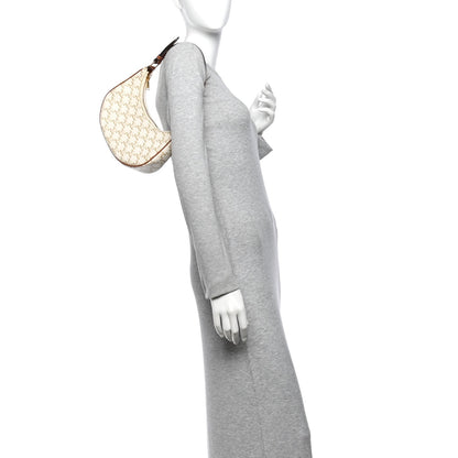 Calfskin Canvas Shoulder Bag - White