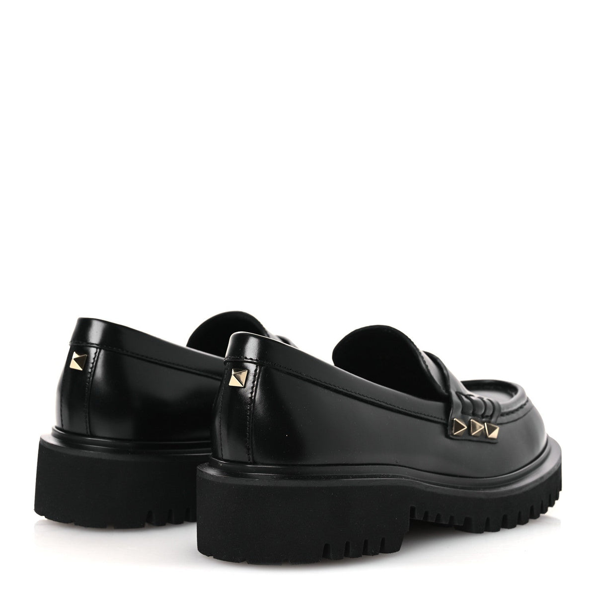Valentino Garavani Calfskin Women's Rockstud Loafers 35 Black
