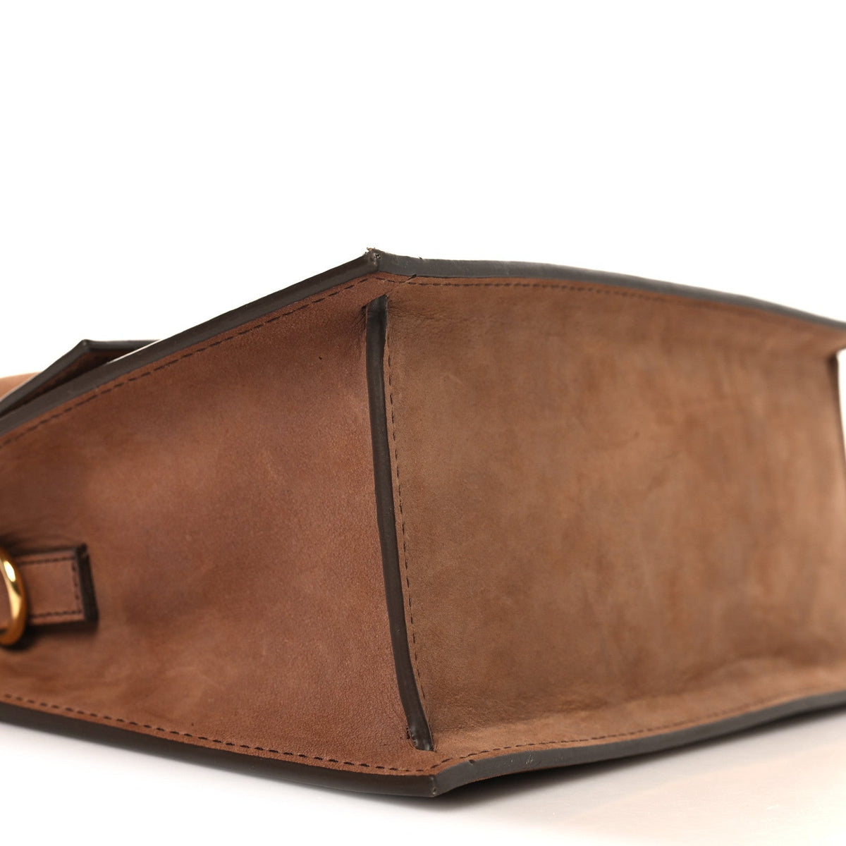 Suede Handbag - Brown
