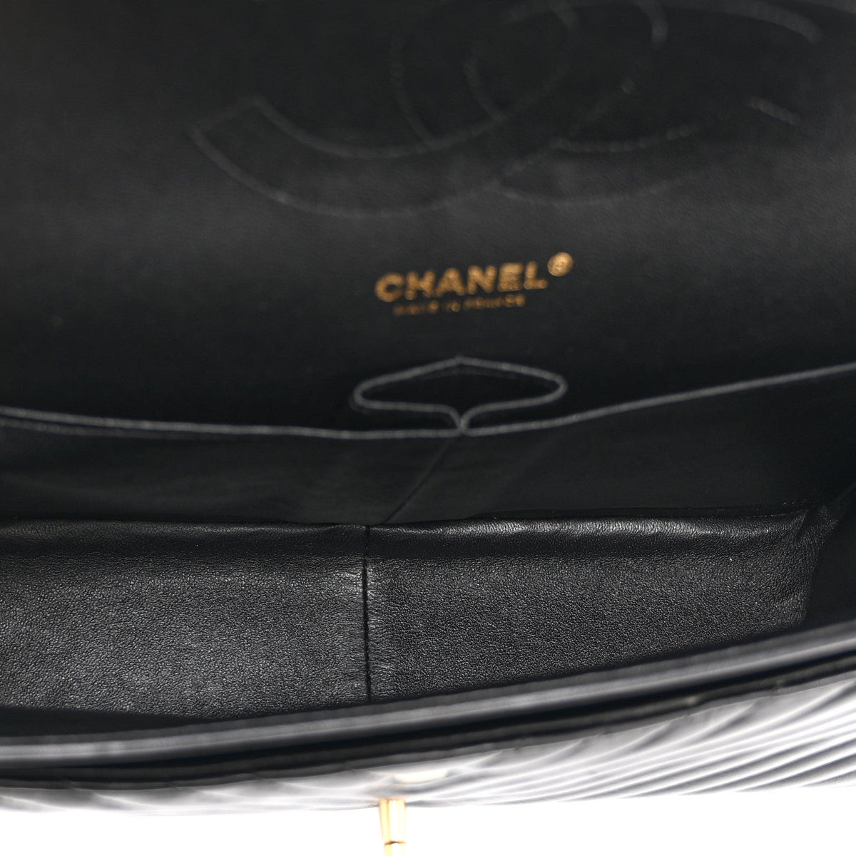 Quilted Lambskin Flap Shoulder Bag - Black