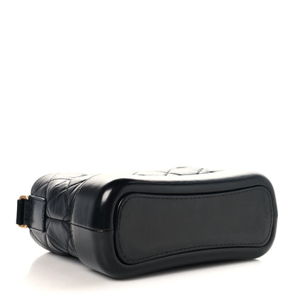 Small Quilted Calfskin Hobo Bag - Black