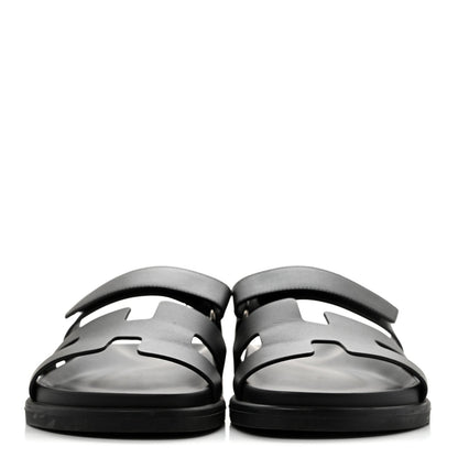 Hermes Calfskin Women's Chypre Sandals 39 Black