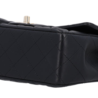 Mini Quilted Lambskin Flap Shoulder Bag - Tan