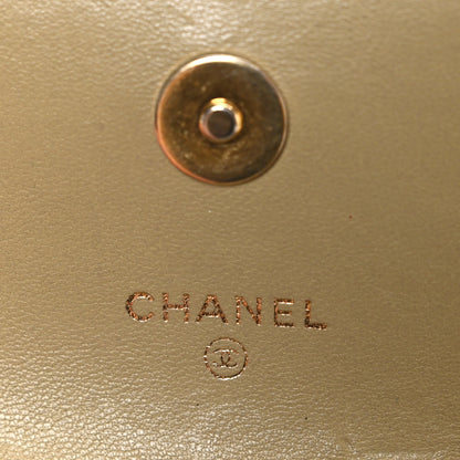 Quilted Lambskin Clutch Bag - Light Green