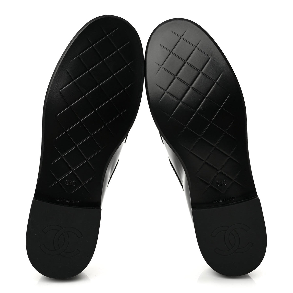 Chanel Patent Quilted CC Turnlock Women's Loafers Black