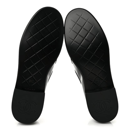 Chanel Patent Quilted CC Turnlock Women's Loafers Black