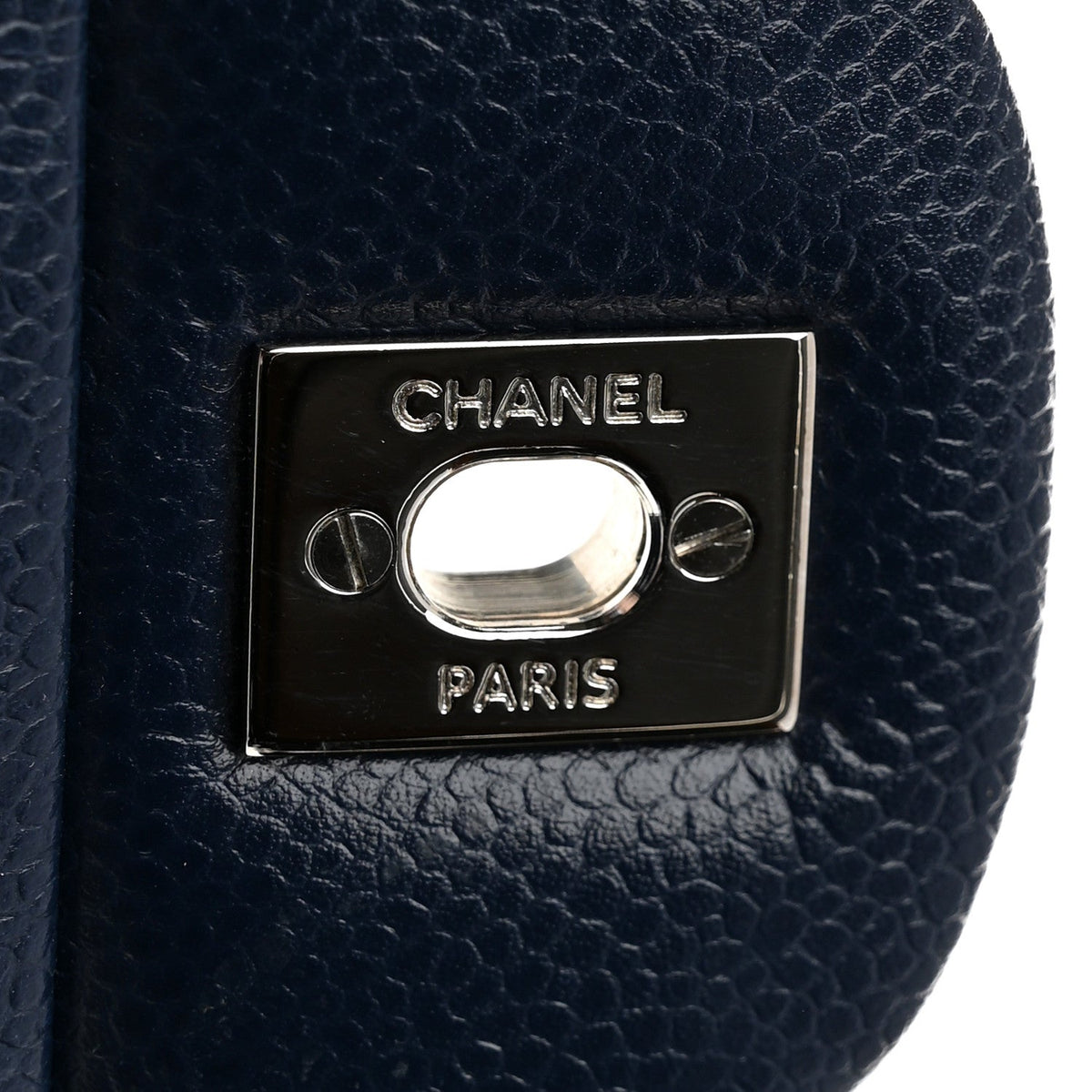 Quilted Caviar Flap Shoulder Bag - Blue
