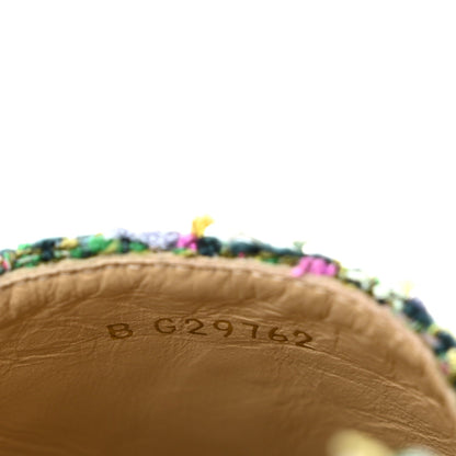 Chanel Tweed Grosgrain Women's CC Espadrilles 37 Multicolor