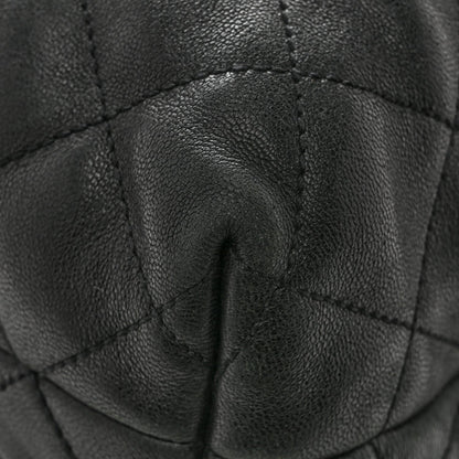 Maxi Quilted Lambskin Tote Bag - Black