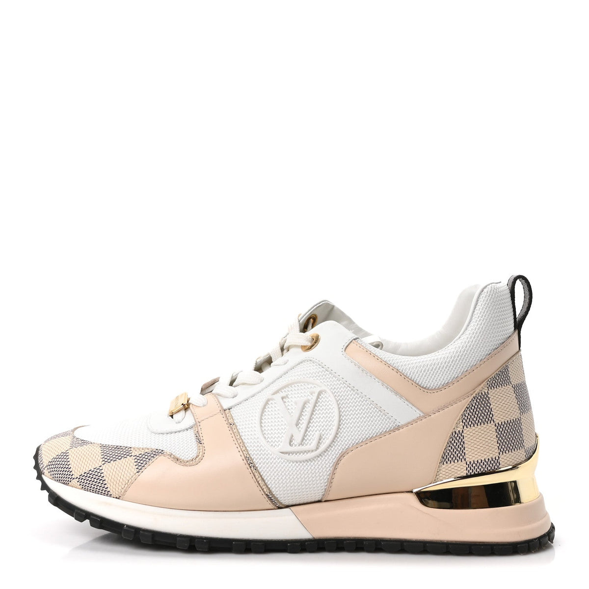 Calfskin Damier Azur Run Away Sneakers White