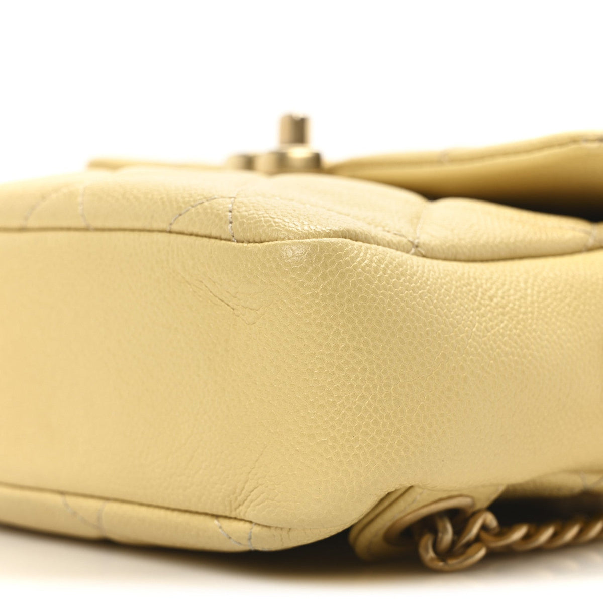 Quilted Caviar Backpack - Yellow