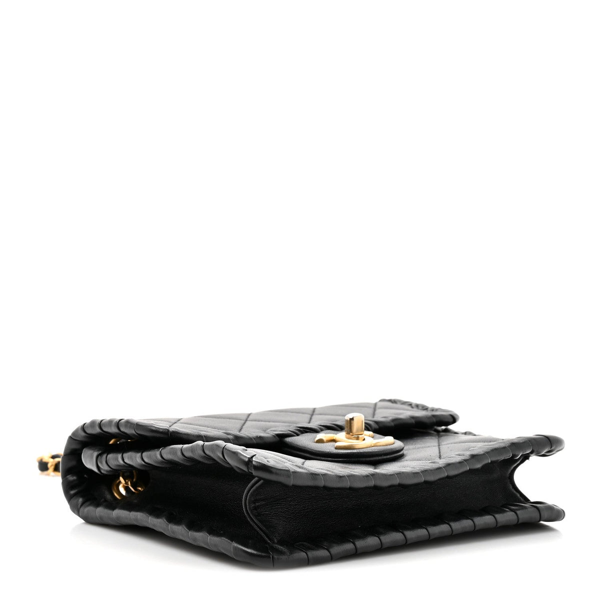 Mini Calfskin Flap Shoulder Bag - Black