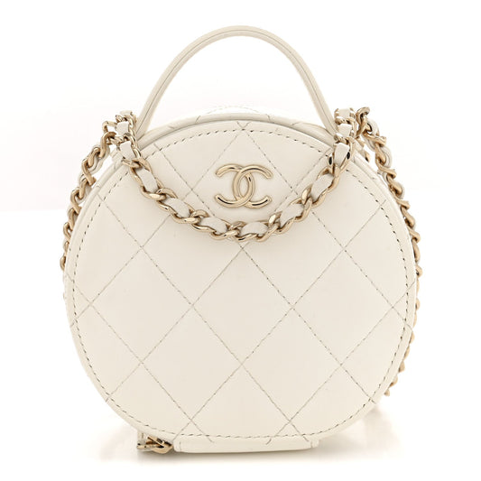 Quilted Lambskin Handbag - White