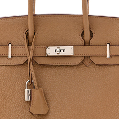 Taurillon Clemence Birkin 30 Biscuit Handbag