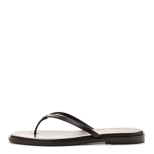 Goatskin CC Times Square Thong Sandals Brown
