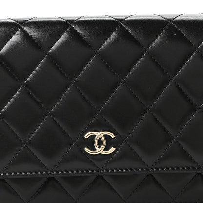 Maxi Quilted Calfskin Wallet Bag - Black