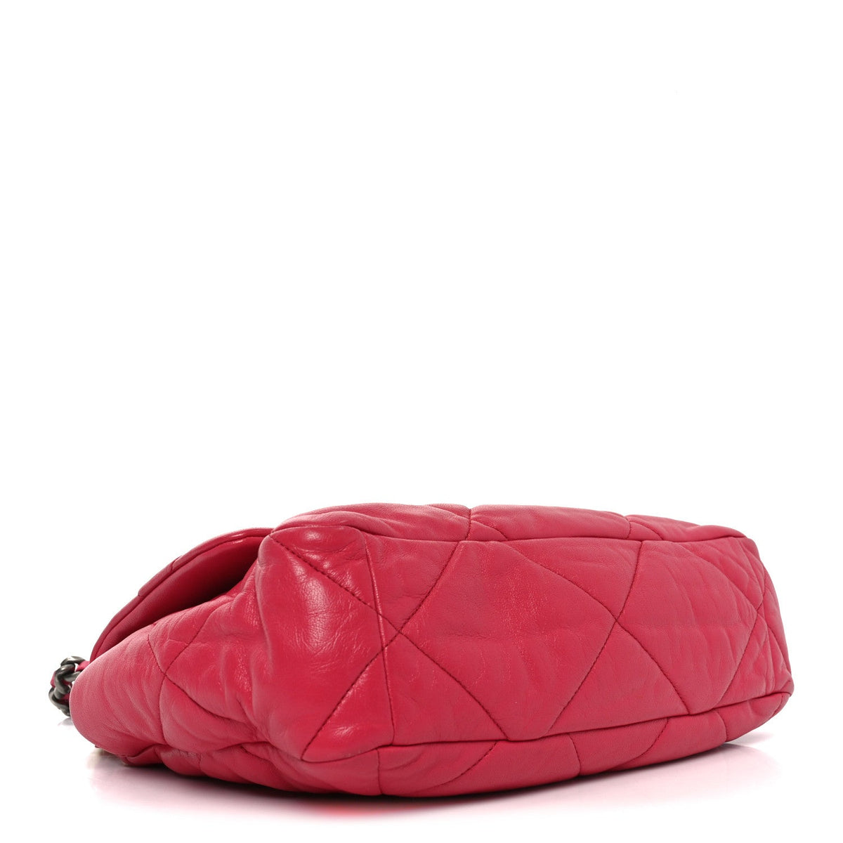 Large Quilted Goatskin Flap Shoulder Bag - Pink