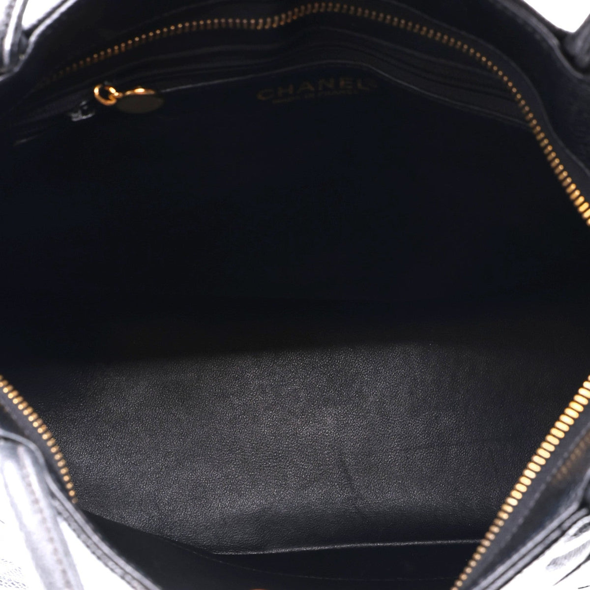 Quilted Caviar Tote Bag - Black