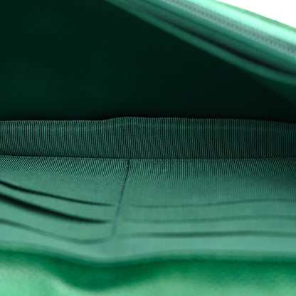 Quilted Caviar Wallet Bag - Green