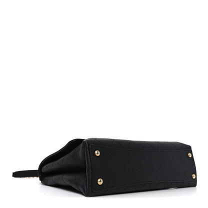 Caviar Flap Shoulder Bag - Black