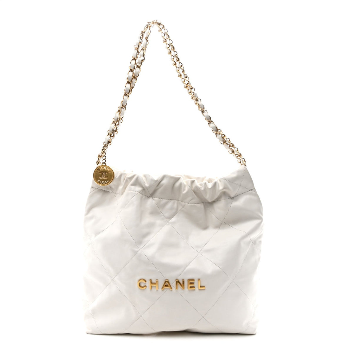 Small Quilted Calfskin Handbag - White