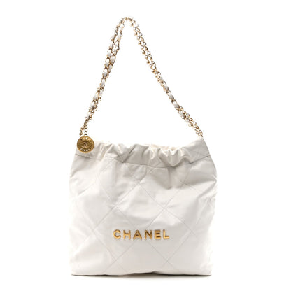 Small Quilted Calfskin Handbag - White