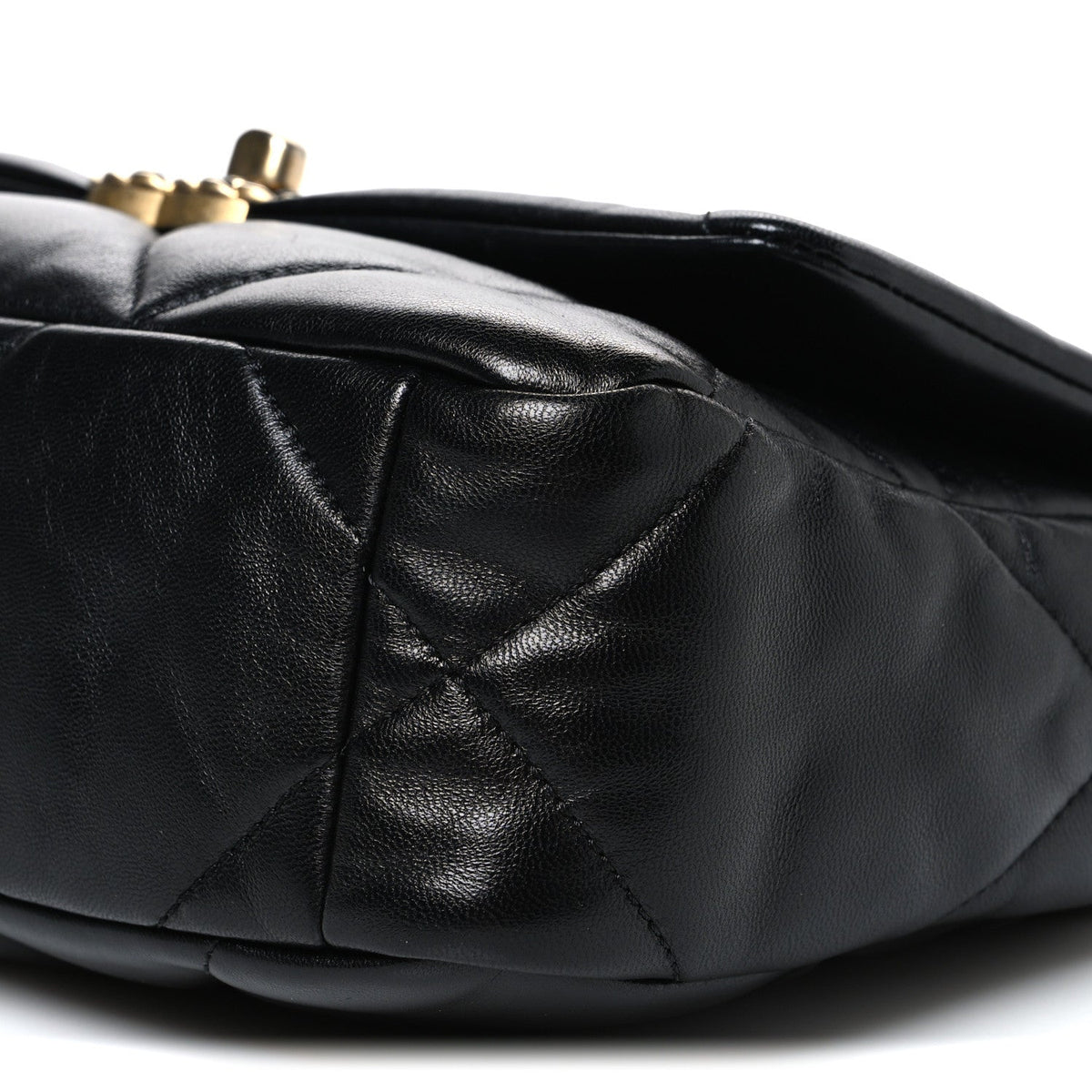 Medium Quilted Lambskin Flap Shoulder Bag - Black
