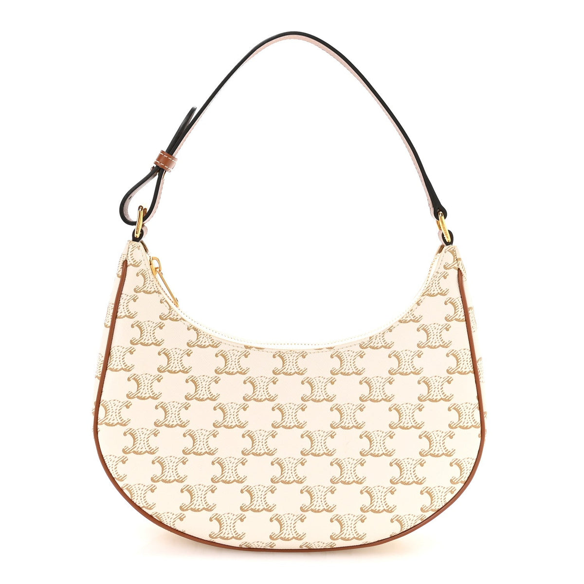Calfskin Canvas Shoulder Bag - White