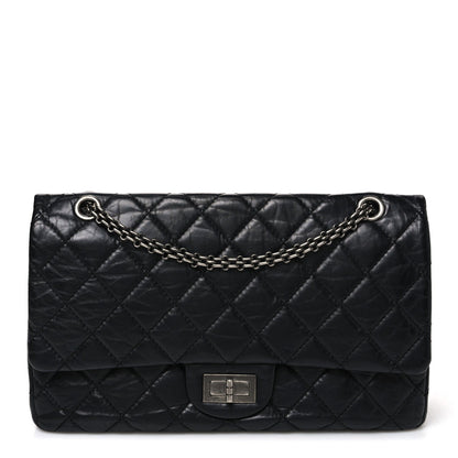 Quilted Calfskin Flap Shoulder Bag - Black