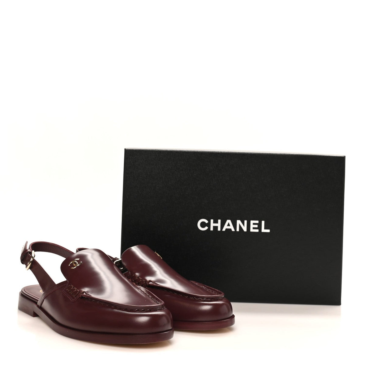 Chanel Shiny Calfskin Slingback CC Women's Loafers