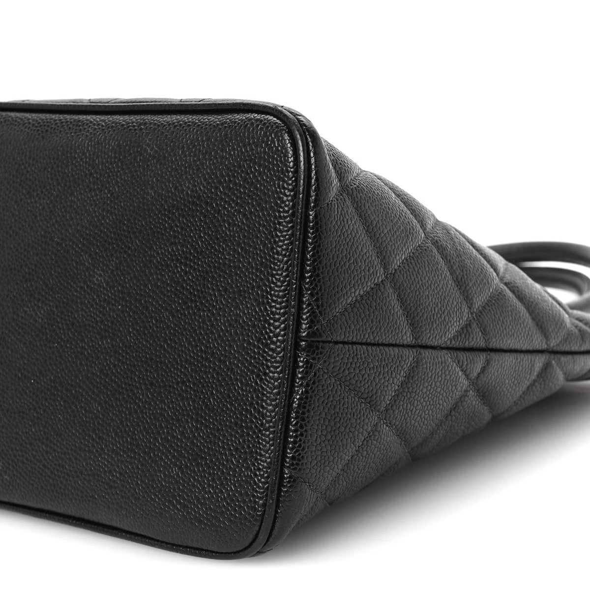 Quilted Caviar Tote Bag - Black