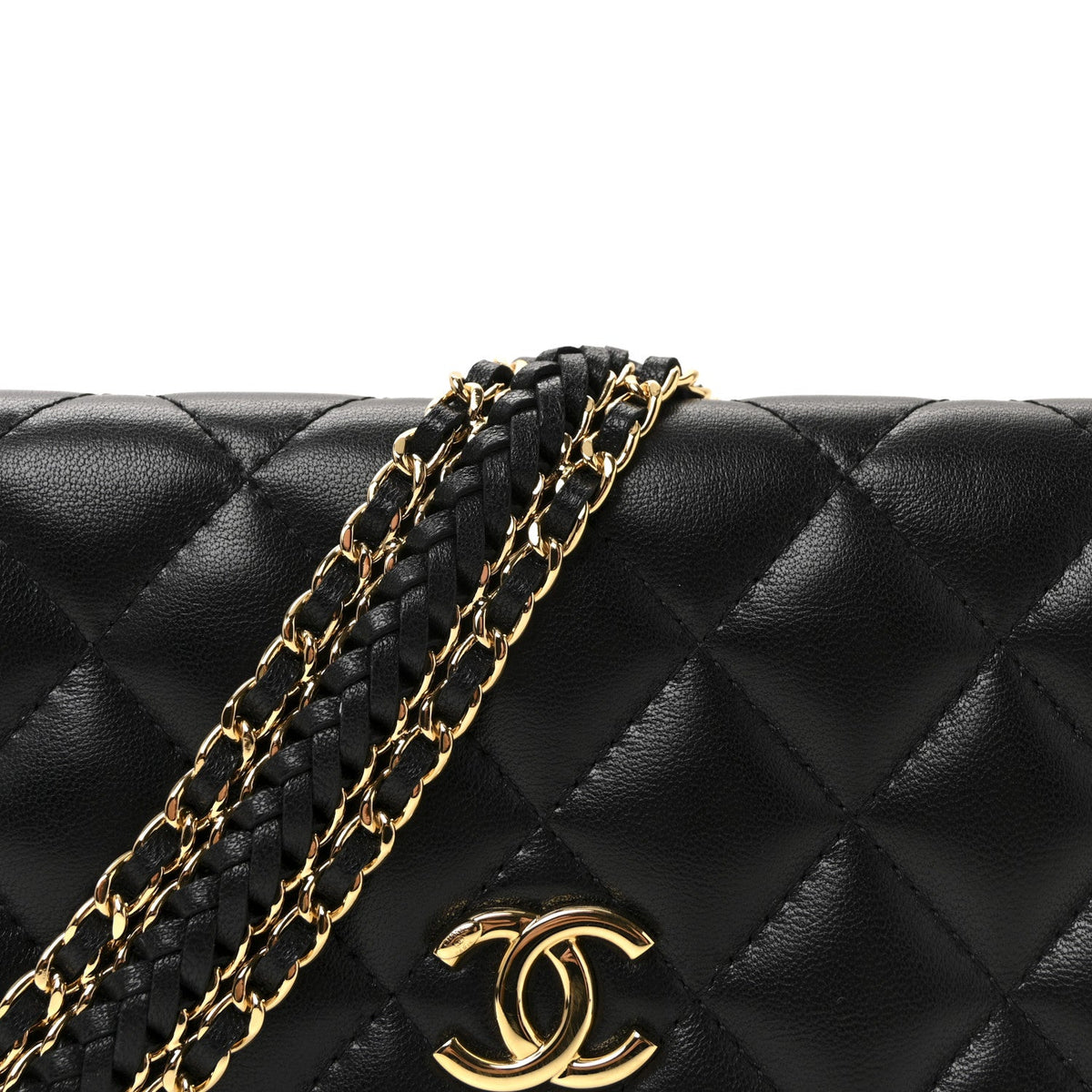 Quilted Lambskin Clutch Bag - Black