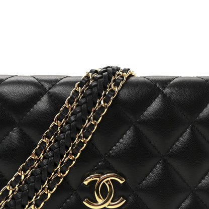 Quilted Lambskin Clutch Bag - Black