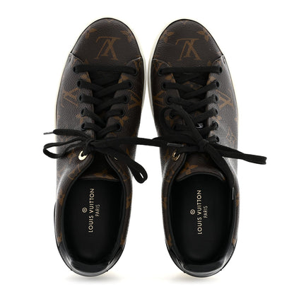 Louis Vuitton Patent Monogram Women's Frontrow Sneakers 37 Black