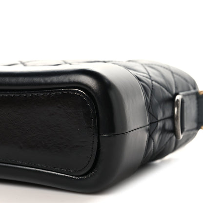 Small Quilted Calfskin Hobo Bag - Black