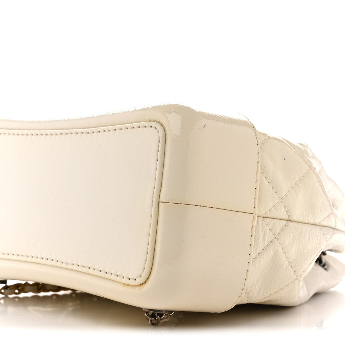 Small Quilted Goatskin Backpack - White