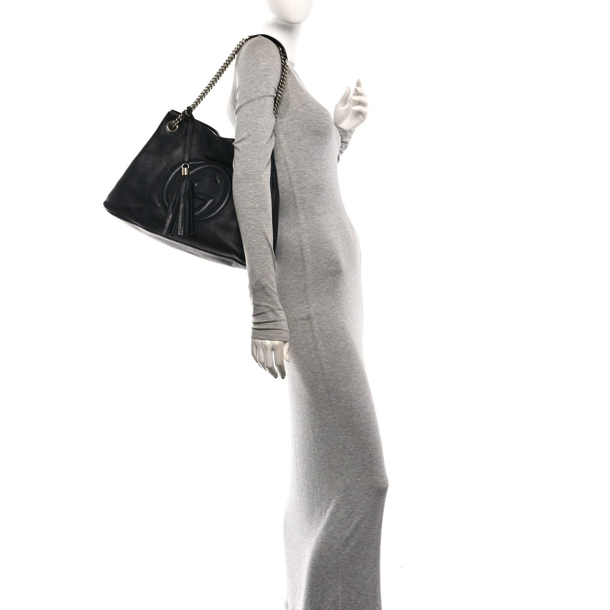 Medium Calfskin Shoulder Bag - Black