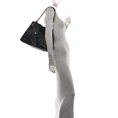 Medium Calfskin Shoulder Bag - Black