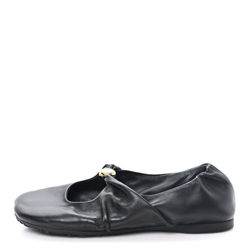 Loewelambskin Pebble Ballerina Flats Black