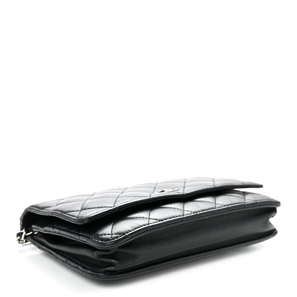 Quilted Lambskin Wallet Bag - Black