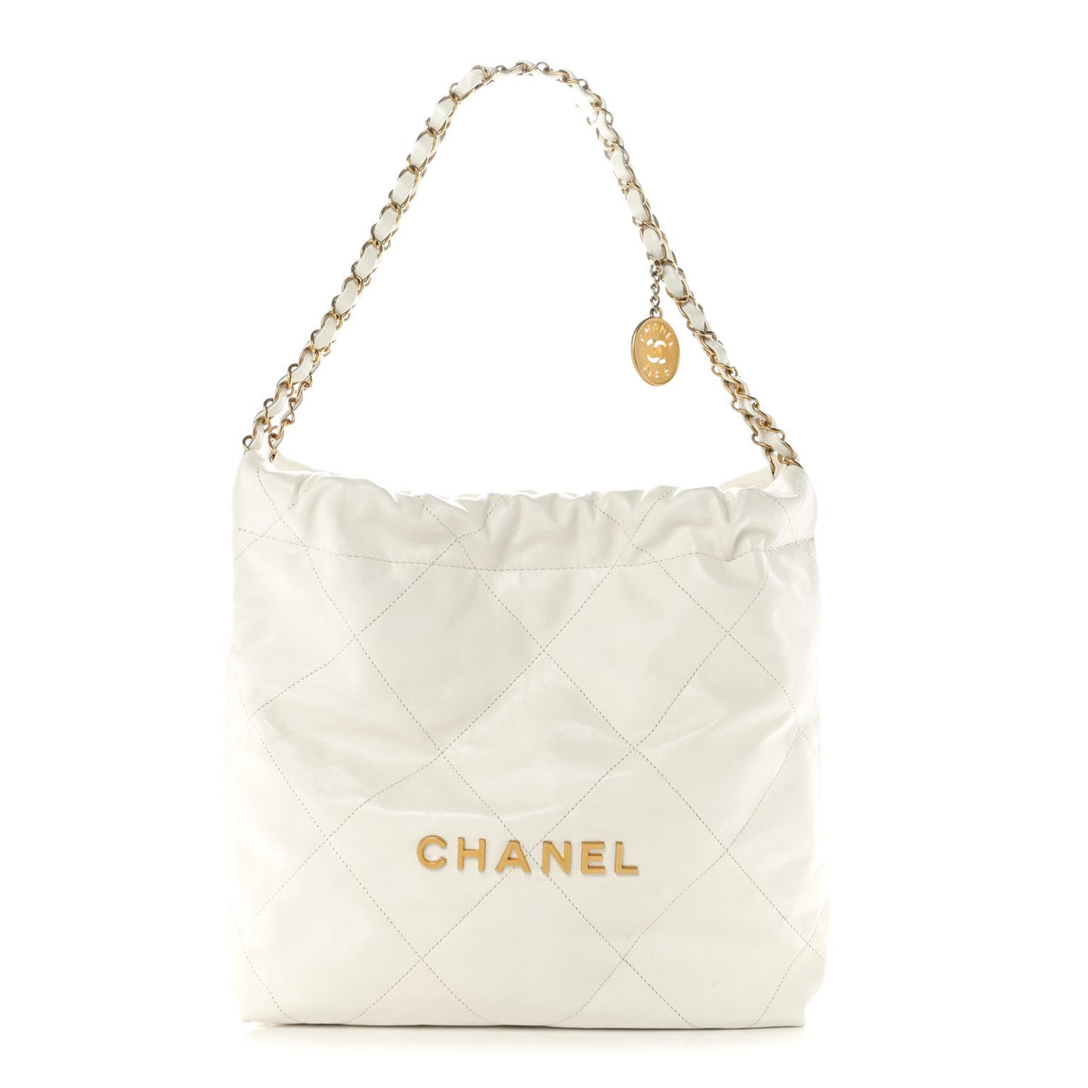 Small Quilted Calfskin Handbag - White