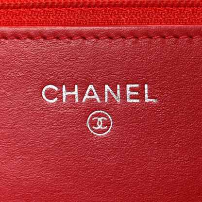 Quilted Calfskin Wallet Bag - Red