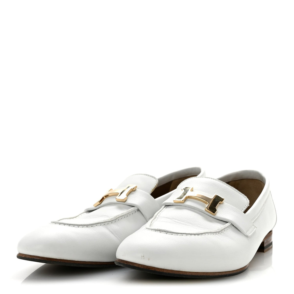 Hermès Goatskin Women's Paris Loafers 38 Beige Glaise