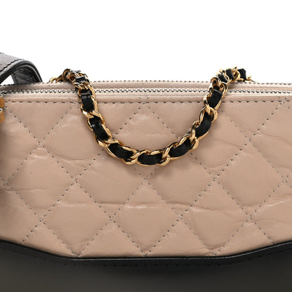 Small Quilted Calfskin Clutch Bag - Beige