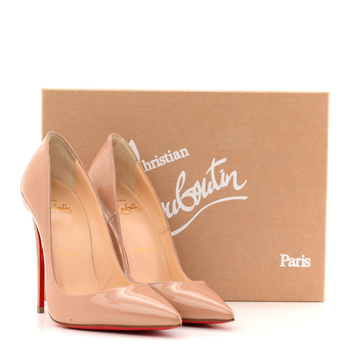 Christian Louboutin Patent Women's So Kate 120 Pumps 36 Nude