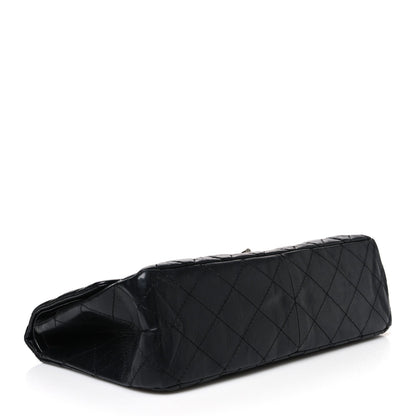 Quilted Calfskin Flap Shoulder Bag - Black