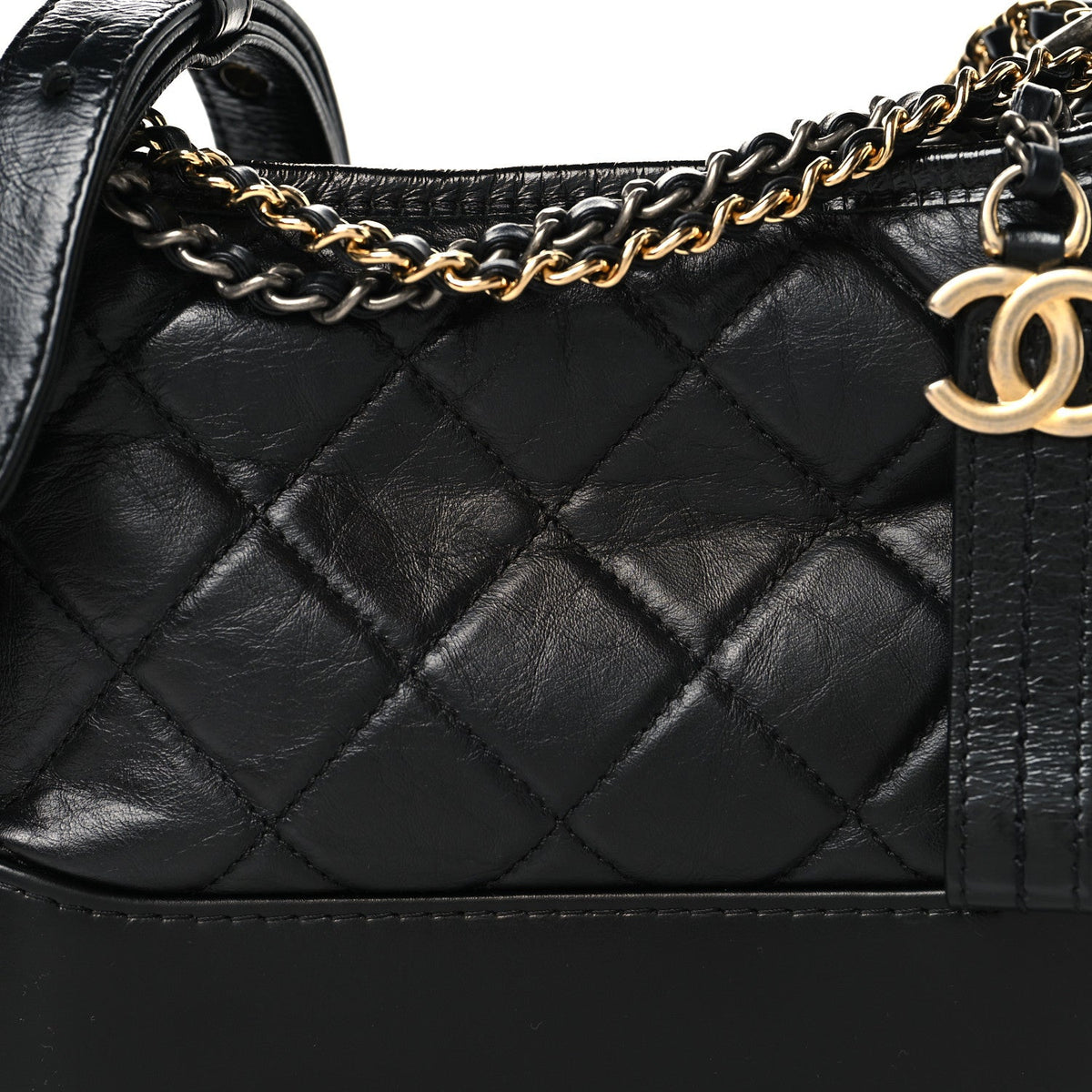 Small Quilted Calfskin Hobo Bag - Black