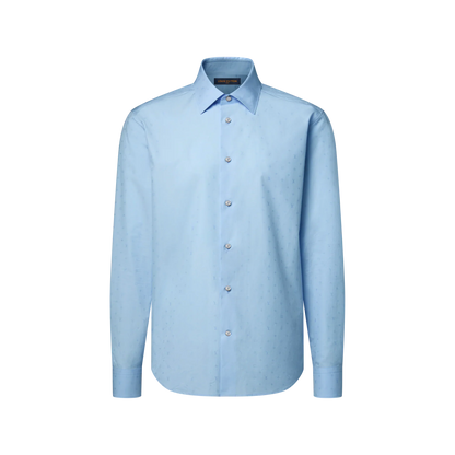 Men's Mini Monogram Long-Sleeved Cotton Poplin Shirt